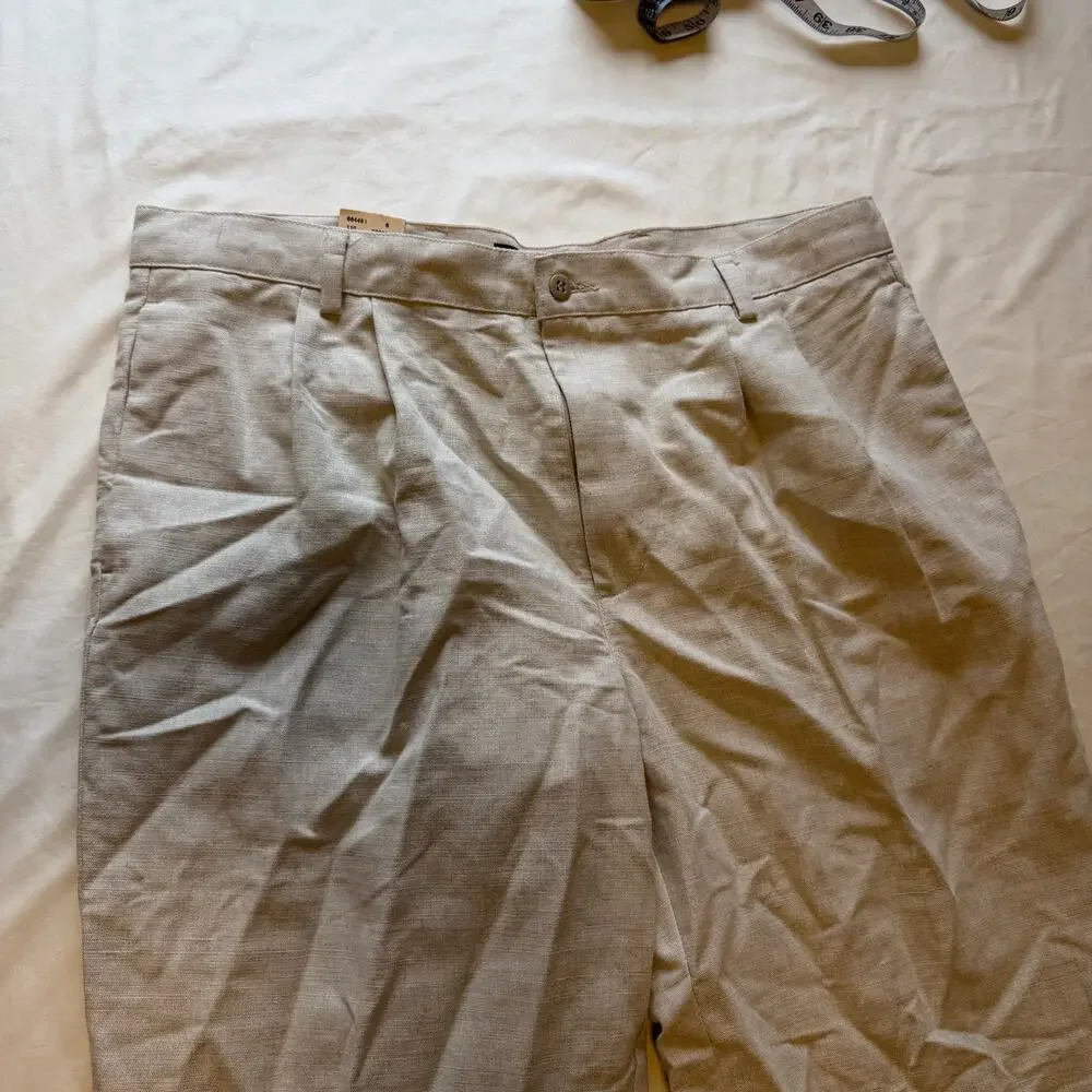 NWT Dockers Tan Linen Trouser Pant 36 x 30
